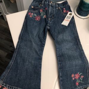 Floral embroidered jeans